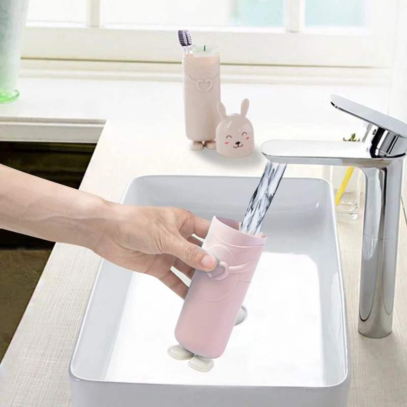 Toothpaste Toothbrush Storage Box Portable Protect Case Toothbrush Cup for Outdoor Travel Camping Capsule Toiletries Organizer