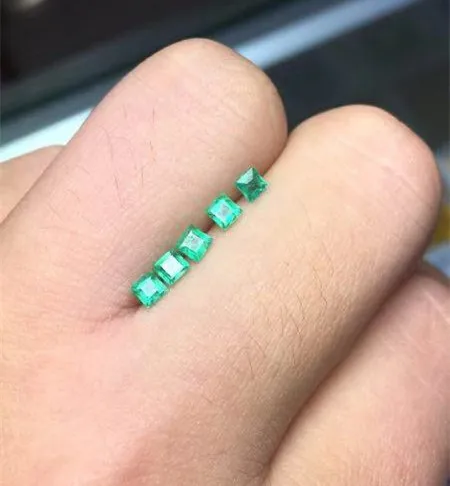 

High quality princess cut emerald loose stone SI grade natural emerald gemstone 3mm natural emerald loose gemstone