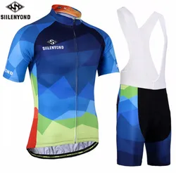 Men Quick Dry Short Sleeve Jersey Bib Shorts Two Pieces Cycling Clothing Sportswear Outdoor Bike Breathable Cycling Suit