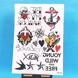 Waterproof Temporary Tattoo Sticker new school sailor girl anchor tatto stickers flash tatoo fake tattoos for men women