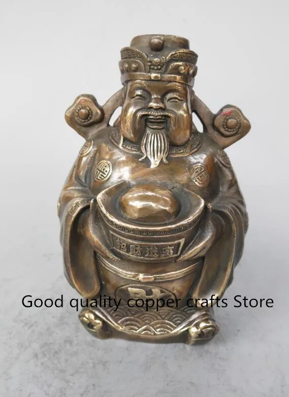 

China archaize god of wealth Buddha brass statue