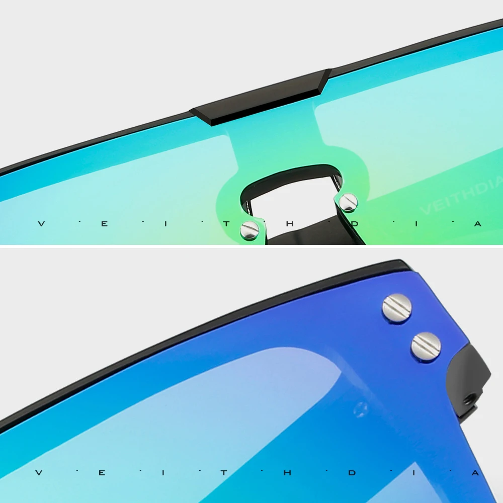 Veithdia-男性用ヴィンテージ偏光サングラス,ファッショナブルなブランドのサングラス,レトロなアルミニウムuv6881