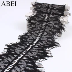 3yards/lot 11cm embroidered mesh Black Eyelash Lace Fabric Trims Handmade Garment Accessories DIY Lace Trims