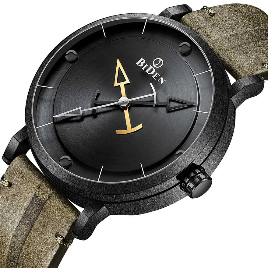 

Creative Watch Men Anchor Design Pointer Hands Watches Men Sliver Black Case Military Sport Wristwatch Male relogio masculino