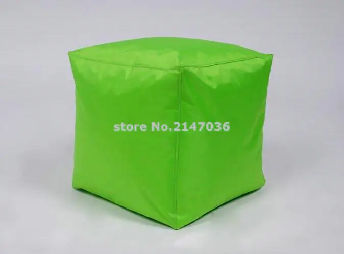 new design green cube bean bag seat cushion foot rest stool, small home furniture ottoman chair