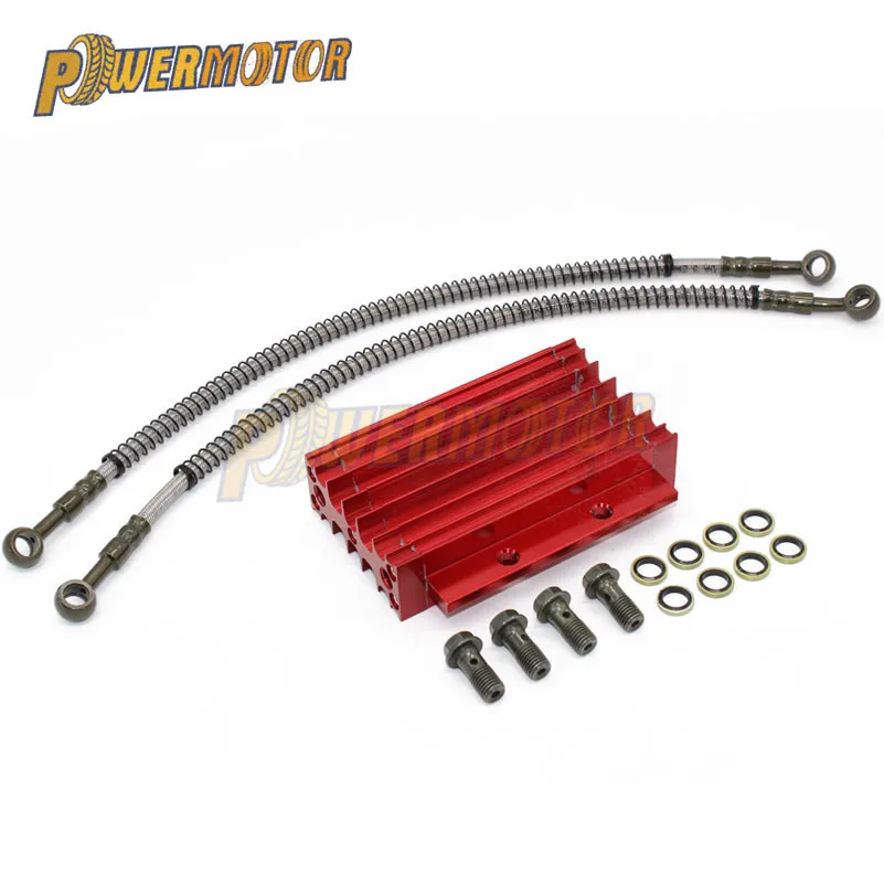 Motorcycle Oil Cooler Oil Radiator Kit Aluminum Alloy for LIFAN 110 125CC PIT DIRT BIKE CRF Oil Monkey Bike ATV Quad Motorcycle