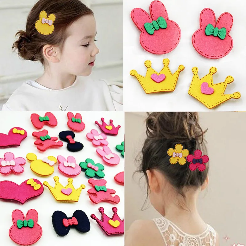 4PCS/lot Cute Kids Bow-knot Cartoon Hair Sticker Magic Hair Stickers Decoration Girls Hairwear Jewelry Party Wedding Gifts