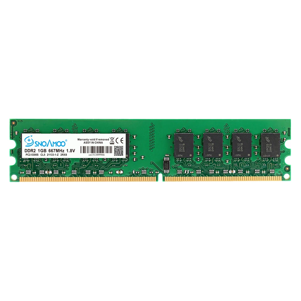 SNOAMOO Desktop PC RAMs DDR2 1G/2GB 667MHz PC2-5300s 800MHz PC2-6400S DIMM Non-ECC 240-Pin 1.8V For Intel Computer Memory