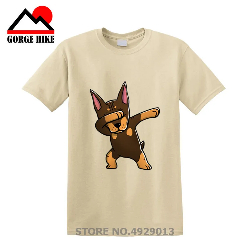 2023 Dobermann T Shirt Doberman Pinscher Pet Owners Dog Puppy Military Work S-3XL Dab Brown Doberman Pinscher Cartoon t shirt