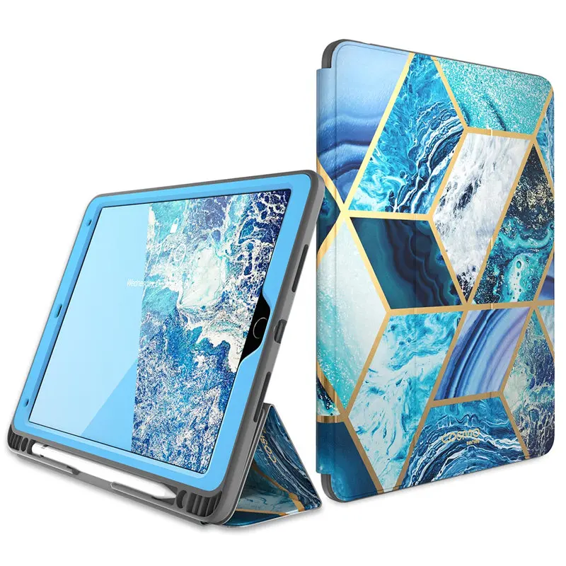 For ipad Air 3 Case iPad Pro 10.5 Case i-Blason Cosmo Marble Trifold Stand Case with Auto Sleep/Wake & Built-in Screen Protector