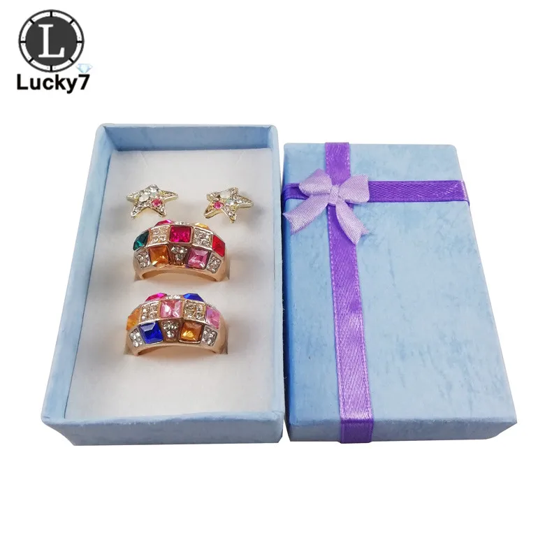 Wholesale Assorted Colors Jewelry Sets Display Box Necklace Earrings Ring Box 5*8*2.5cm Packaging Gift Box mixed 24pcs/lot