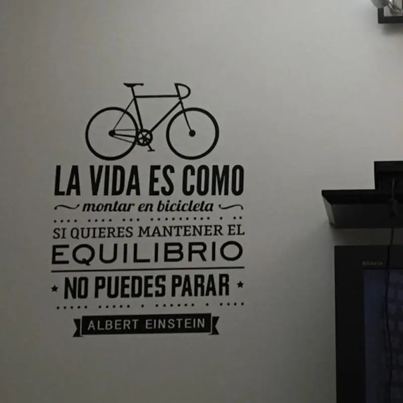 Vinilos decorativos de bicicletas Home Decoration - Life Is Like Riding A Bicycle Spanish Vinyl Wall Decal Stickers Espana image 3