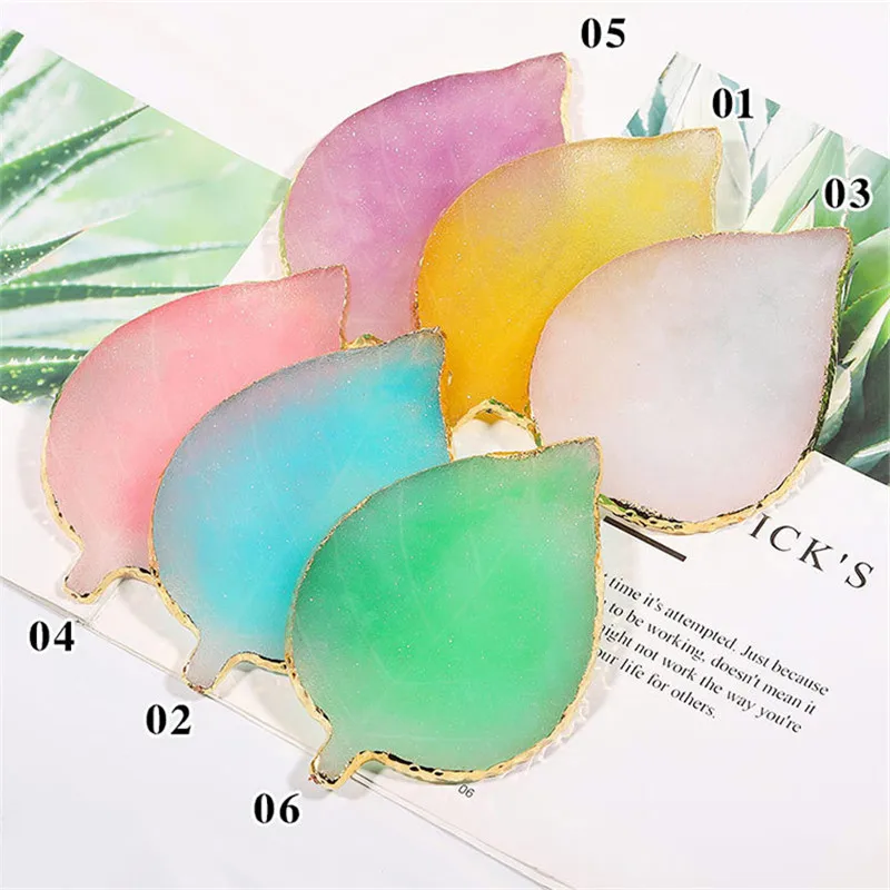 1Pc Natural Resin Stone Nail Art Gel Polish Color Palette Acrylic Tips Holder Drawing Paint Dish Glue Card Display Manicure Tool