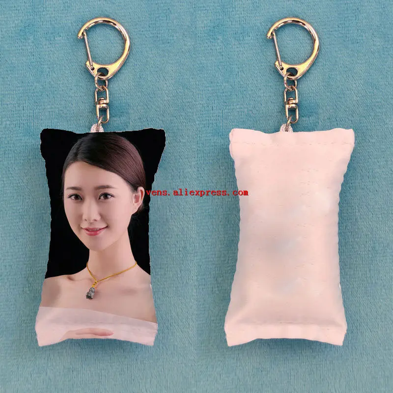 sublimation blank key ring Peach skin cloth Suede Fabric key chains  heat transfer printing DIY blank consumables 15pieces/lot