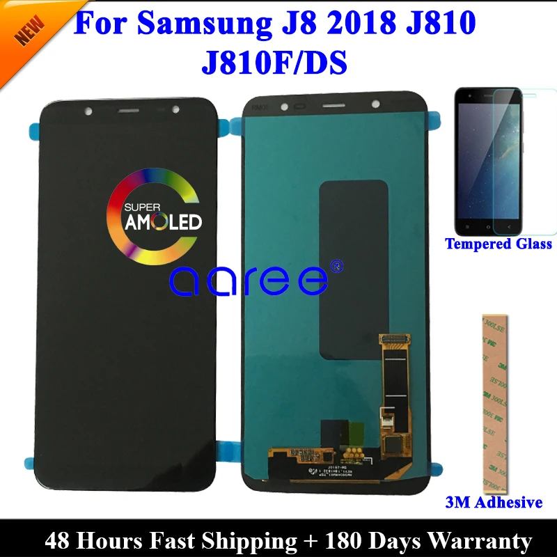 100% Super AMOLED LCD For Samsung J8 2018 LCD J810 LCD For Samsung J8 2018 J810 LCD Screen Touch Digitizer Assembly