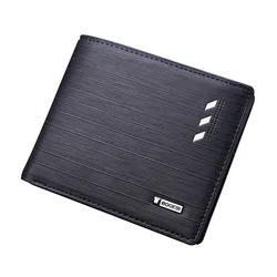 Bogesi Solid Men's Leather Wallet Short Designer Purse For Man Credit Card Holder Male Dollar Money Bag
