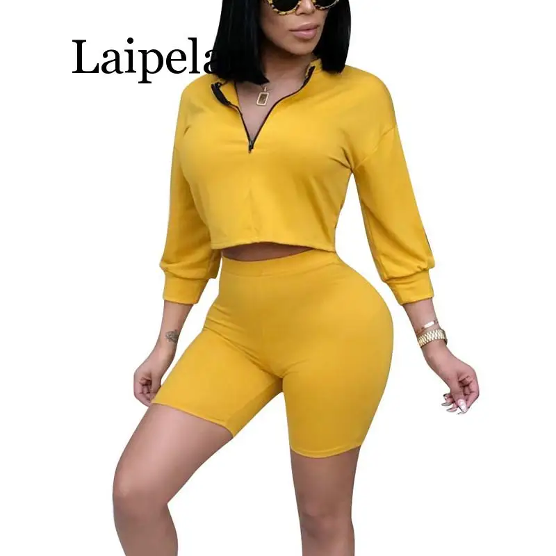 

Sexy 2 Piece Set Women Clothes Top+Biker Shorts Sweat Suits Summer Club Outfits Two Piece Matching Sets Casual Tracksuit