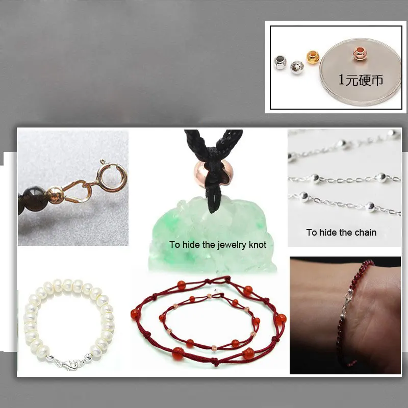 3mm 4mm 5mm 925 Sterling Silver End Crimps Beads Covers Tips Bead Caps Jewelry Findings Accessories 100pcs/lot SCPB301