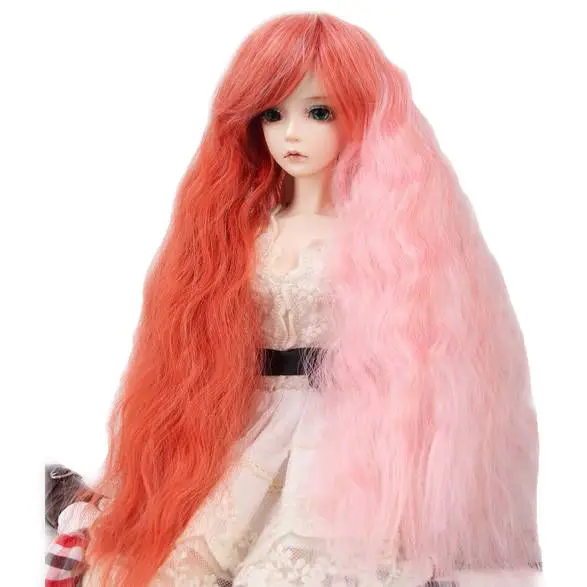 

[wamami] 97# Pink&Red Long Wavy Wig 38-40cm For 1/3 SD AOD DOD BJD Dollfie 8"-9"