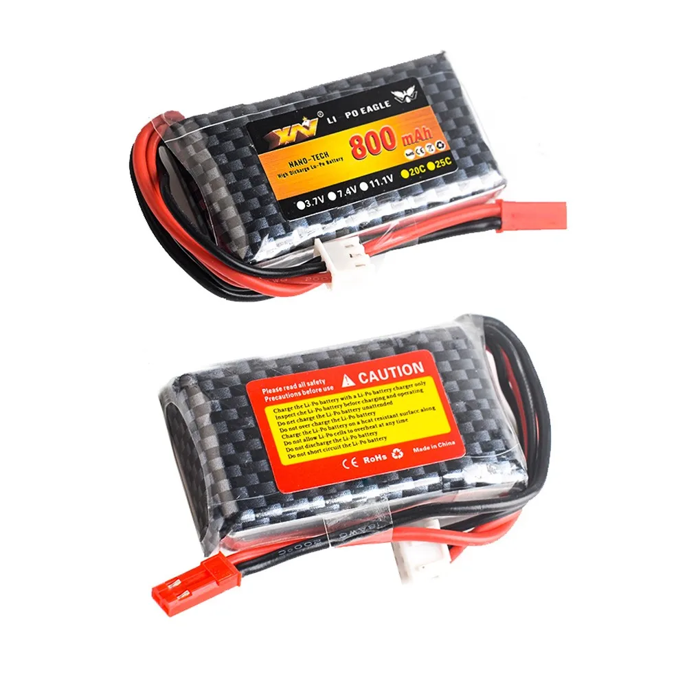 Batteria Lipo 1pcs YW li-polimero 2S 7.4v 800mah per trasmettitore MC6A MC6B ZF-6A MC-E7 Rc