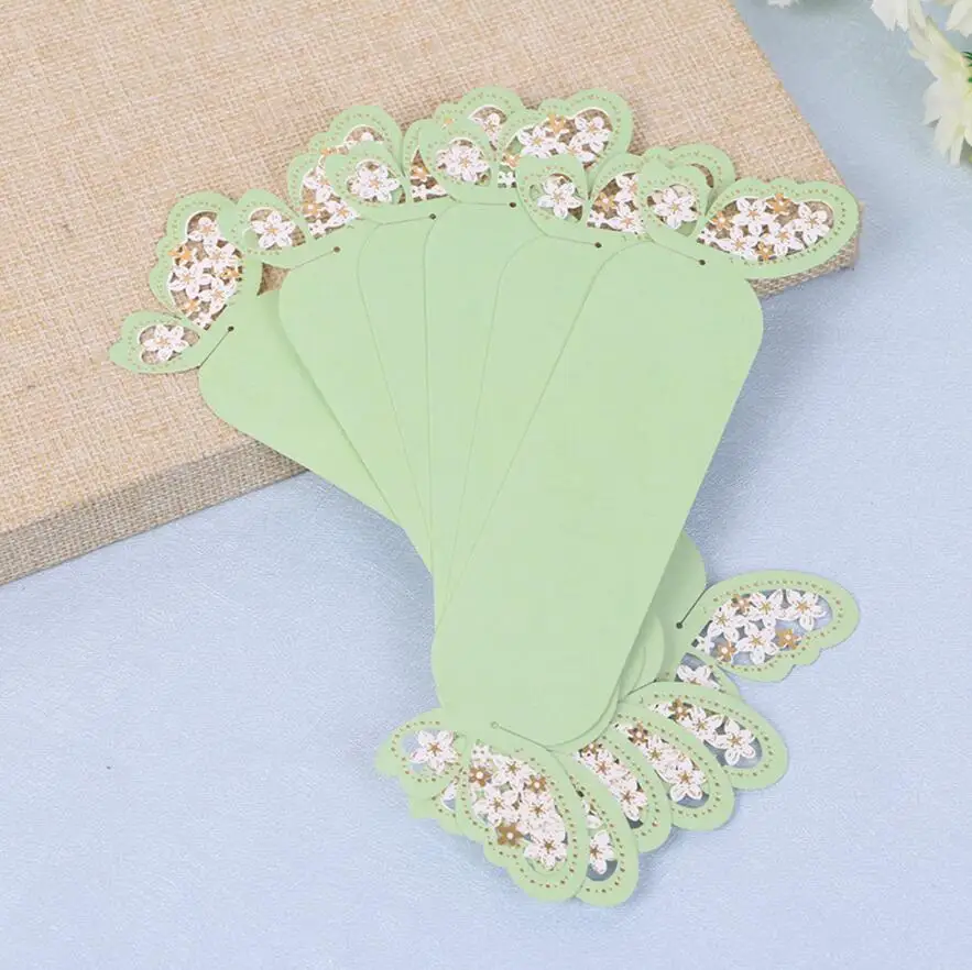 100pcs Green Paper Butterfly Napkin Ring Serviette Buckle Holder For Wedding Party Banquet Dinner Decoration