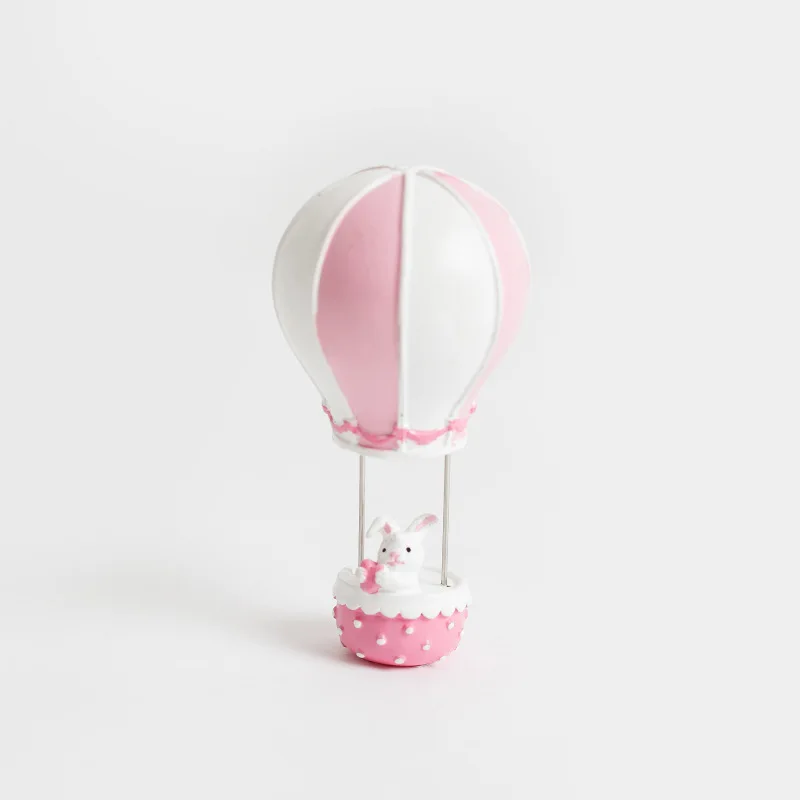 New Resin Mini Cute Hot Air Balloon Rabbit And Elephant Statue Decoration Sculpture Home Office Desk Ornament Toy Gift