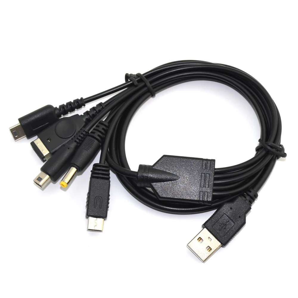 5 in1 USB Charger Charging Cable Cords  for PSP for  WIIU for  GBA  for SP Game Console