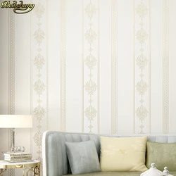 beibehang Simple European striped 3D self-adhesive wallpaper waterproof padded bedroom living room TV background wall paper