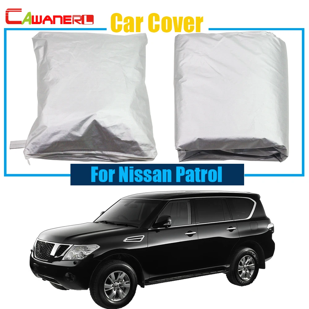 Cawanerl Car Cover Rain Sun Snow Resistant Protector UV Anti Cover Dustproof For Nissan Patrol