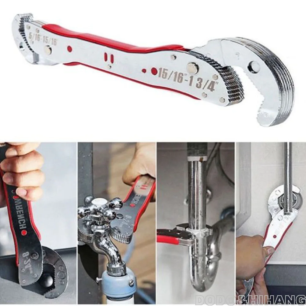 Magic Universal Wrench Adjustable Multi Function Pipe Torque Spanner Super Key Universal Head Plumbing Any Nut Grip Repair Tool