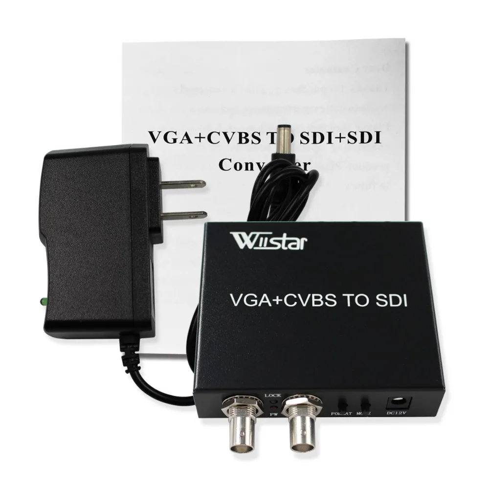 

Wiistar VGA+ CVBS to SDI Converter VGA 3RCA to SDI Adapter Support 2 SDI Output SD HD 3G-SDI for PC HDTV