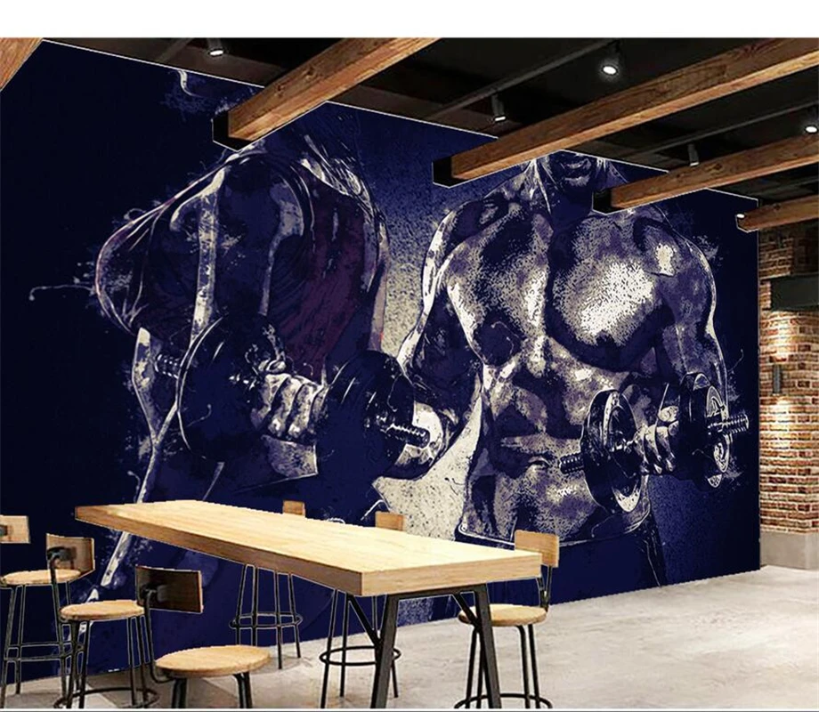 beibehang Custom wallpaper 3d photo murals creative hand-drawn style gym background wall papel de parede living room wallpaper