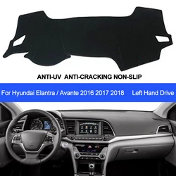 TAIJS Car Dashboard Cover For Hyundai Elantra Avante 2016 2017 2018 Dash Mat Dashboard Pad Carpet Anti-UV Anti-slip Anti-Sun