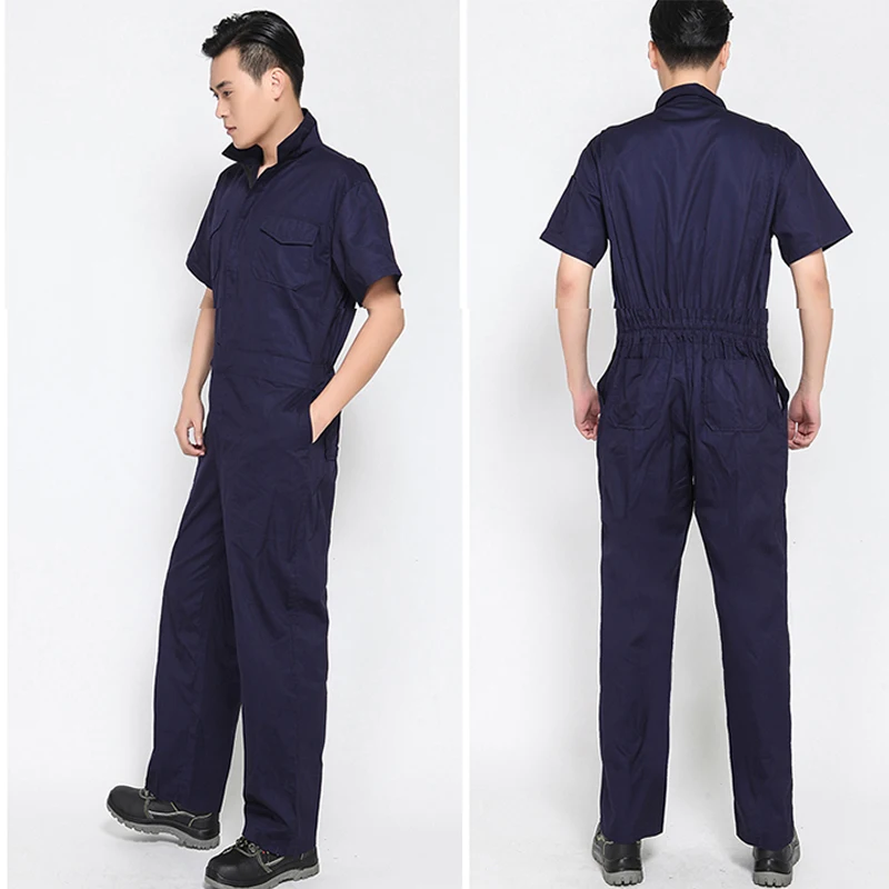 Overalls Men Sets Short Sleeve Overalls Jumpsuit Safety Clothing Thin Leotard Repair Auto Welders Crew Painter Car Wash Worker