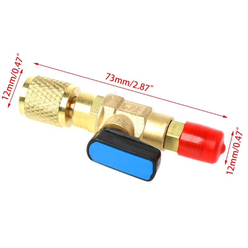 1pc 1/4 "Maschio a 1/4" Femmina SAE Dritto Valvola a Sfera AC di Ricarica Per R22 Refrigerante