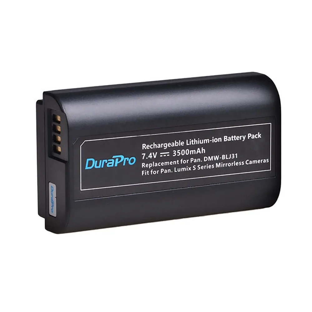 DuraPro DMW-BLJ31 DMW BLJ31 Battery + LED Charger with Type C Port USB Cable for Panasonic LUMIX S1, S1R, S1H Mirrorless Cameras