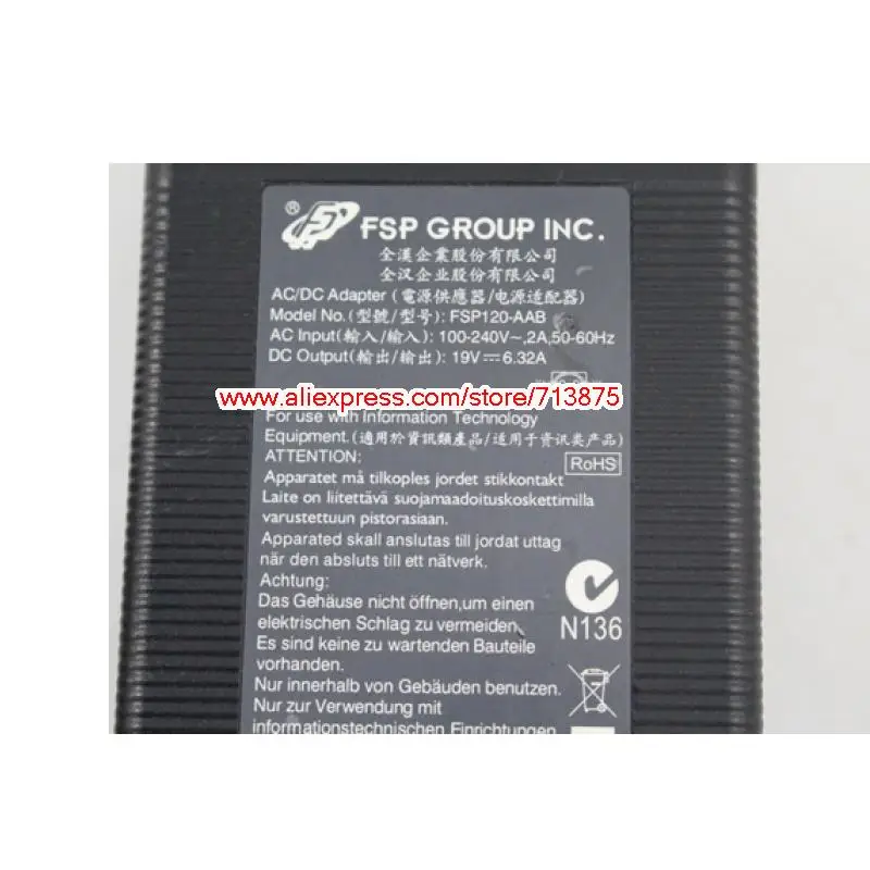 حقيقية FSP120-AAB FSP120-AAV 19V 6.32A 120W 4PIN شاحن للكمبيوتر المحمول ل Thecus N4200ECO N4200 برو MPC-424 امدادات الطاقة