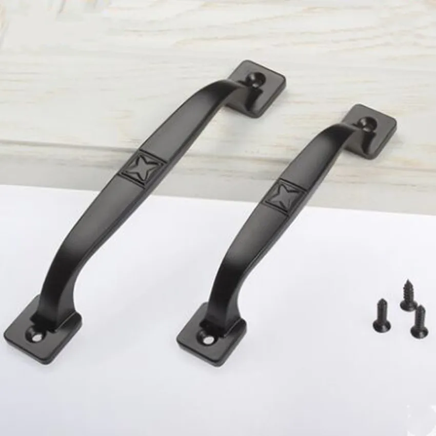 

Modern simple matte black unfold install furniture handles black kitchen cabinet cupborad door handles pulls DIY drawer pulls