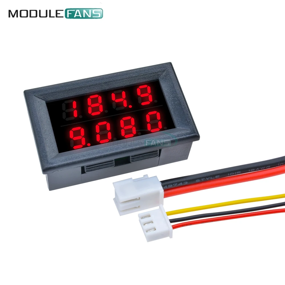DC 100V/200V 10A Digital Voltmeter Amperemeter 5 Drähte Spannung Strom Meter Netzteil Rot Blau LED dual Display 4 Bit 0,28 Zoll – Detail 9