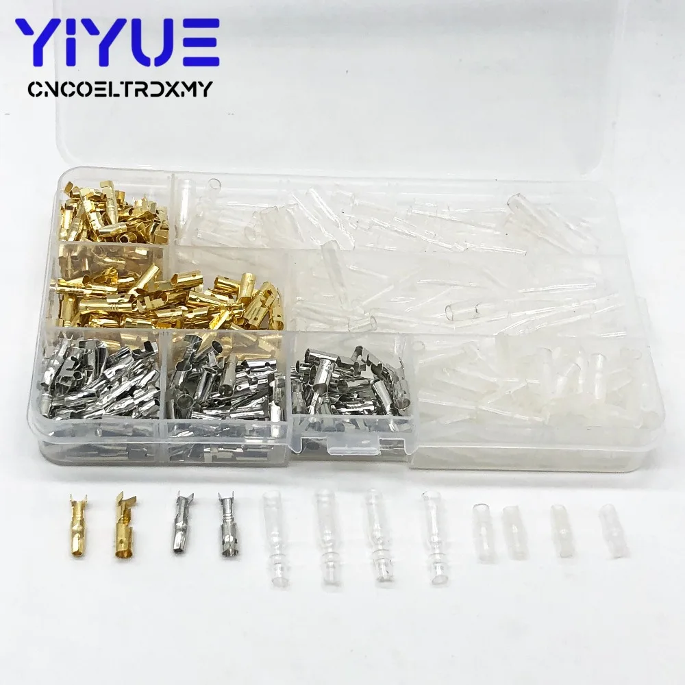 

100 Set Motorcycle Brass Bullet Connector 3.9mm Male & Female Wire Terminals With Covers For Cable Wire of 1.0 mm to 2.5 mm