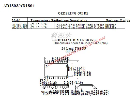 5pcs/lot AD1803-0.4 AD1803JRU TSSOP24  AD1803 In Stock