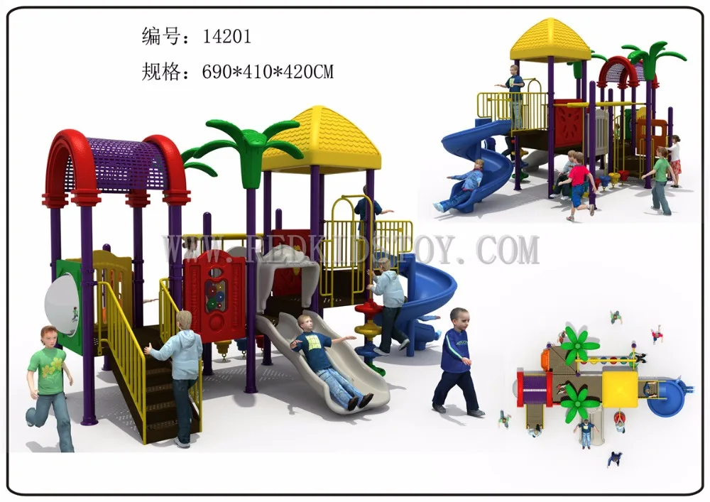 Exported to Russia EN1176 Children Playground Amusement Park Equipment HZ-14201