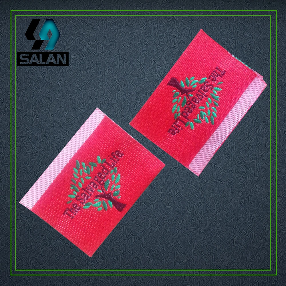 Customized clothing labels custom fabricdamask woven garment labels for clothes sewing embroidered tags logos tags