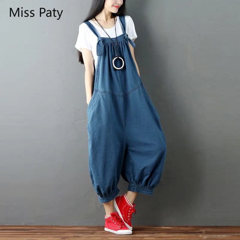 summer jumpsuit work pants for women overalls cotton trousers wide leg harem high waist loose casual korean pants large size