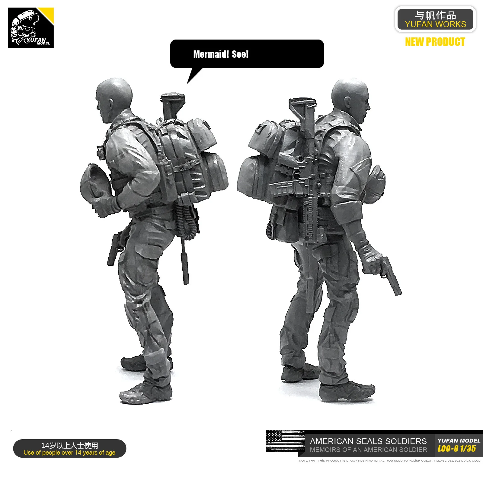 

Yufan Model 1/35 Figure Resin Soldier Model Kit Unmounted Loo-08