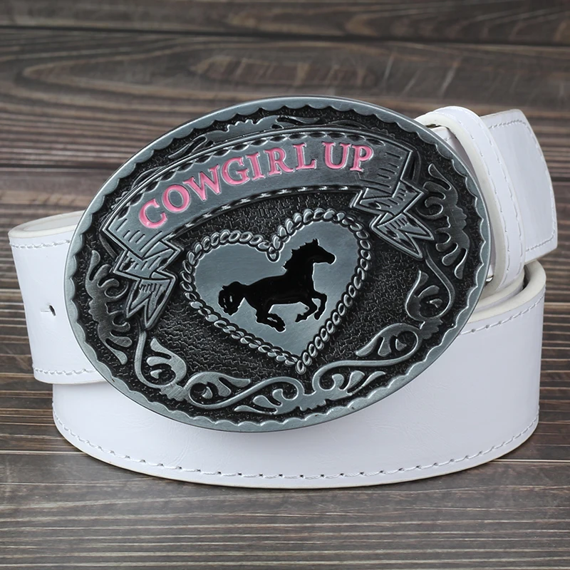 

Western Style Cowgirl Big Belt Buckle Casual Adornment Belt Fashion for Women