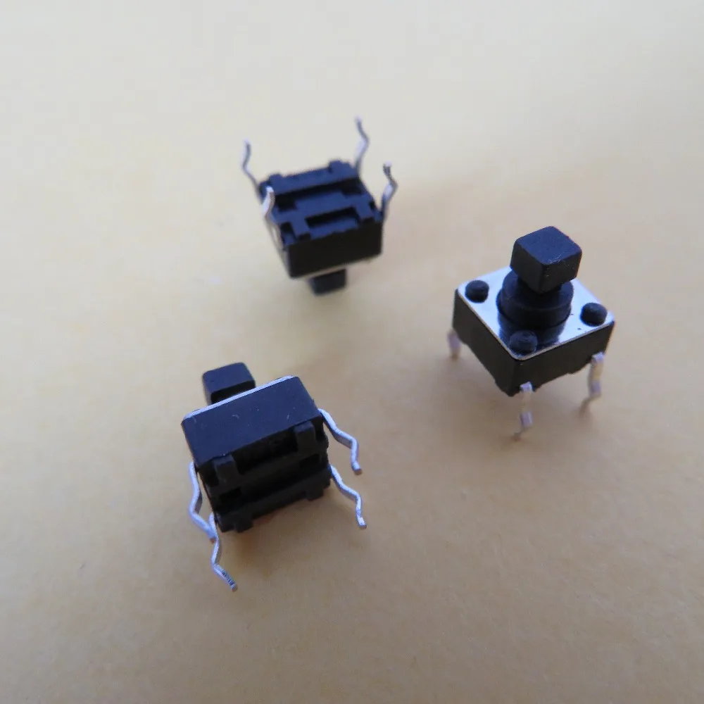 50Pcs/lot 6x6x7.3(H)mm DIP square head Micro Push Button Tactile Tact Electronic Momentary Switch drucktaster Taster schalter