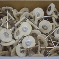 144pcs White round bristle brush with metal shank tools for jewelry making polishing  dia2.35mm
