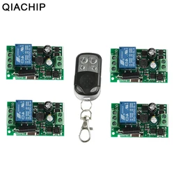 QIACHIP 433Mhz Wireless Remote Control Switch AC 85V ~ 250V 110V 220V 1CH Relay Receiver Module + RF Transmitter For Garage Door