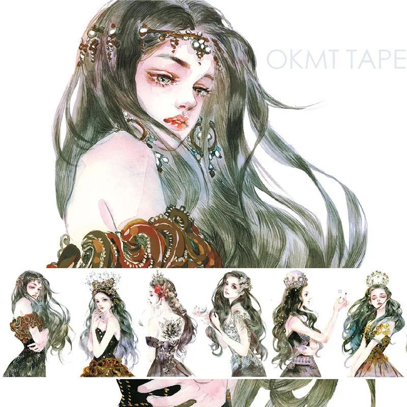 High Quality Model Angel Girls Pattern Japanese Washi Decorative Adhesive Tape DIY Masking Paper Tape Sticker gift